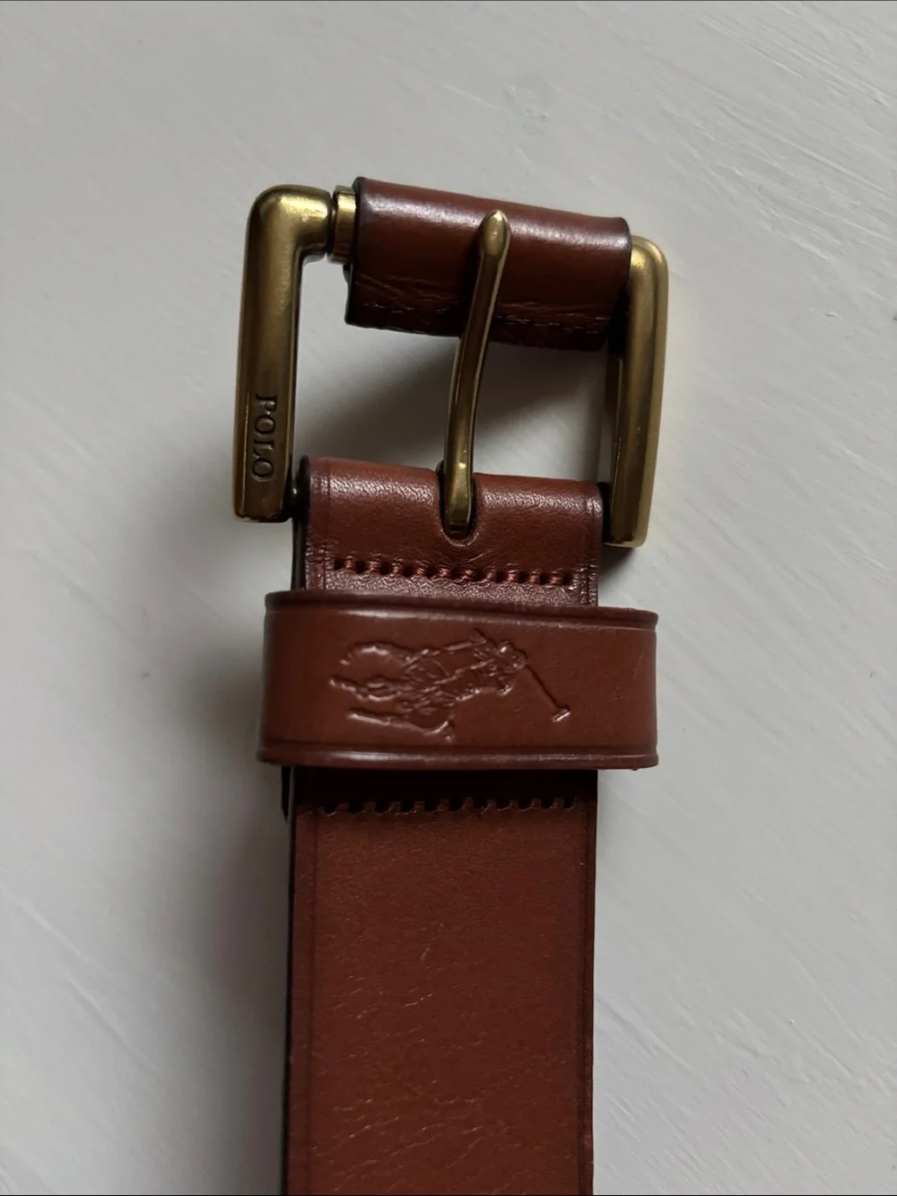 Polo Ralph Lauren Signature Pony Leather Belt 34
